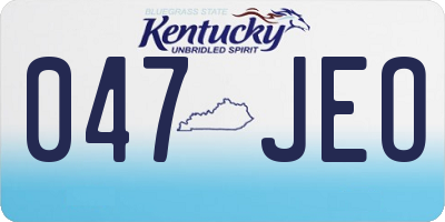 KY license plate 047JEO