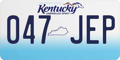 KY license plate 047JEP