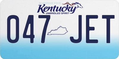 KY license plate 047JET