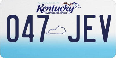 KY license plate 047JEV