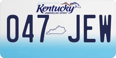 KY license plate 047JEW
