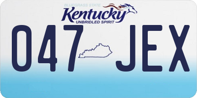 KY license plate 047JEX