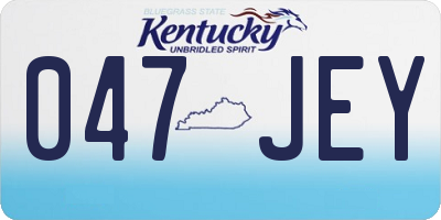 KY license plate 047JEY