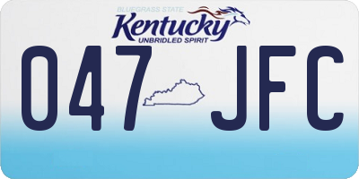 KY license plate 047JFC