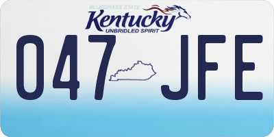KY license plate 047JFE