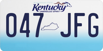 KY license plate 047JFG