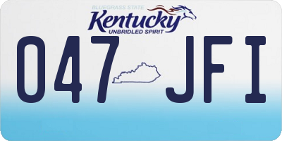 KY license plate 047JFI