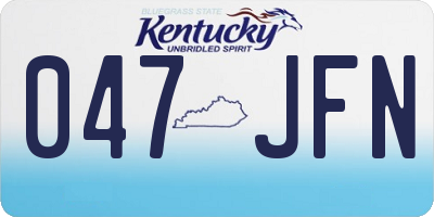 KY license plate 047JFN