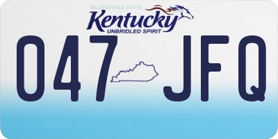 KY license plate 047JFQ