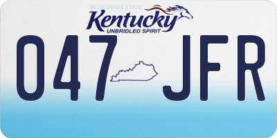 KY license plate 047JFR