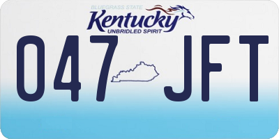 KY license plate 047JFT