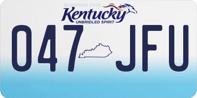 KY license plate 047JFU