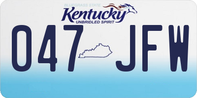 KY license plate 047JFW