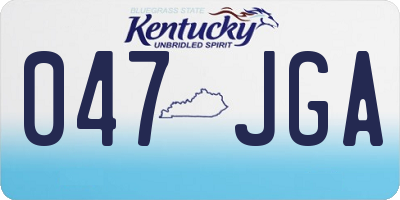 KY license plate 047JGA
