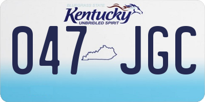 KY license plate 047JGC