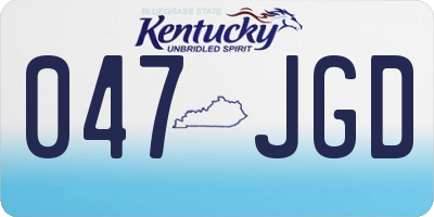 KY license plate 047JGD