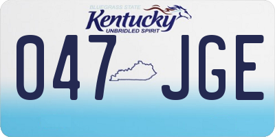 KY license plate 047JGE