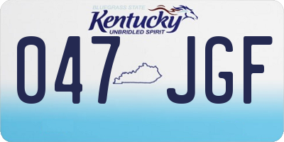 KY license plate 047JGF