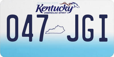 KY license plate 047JGI
