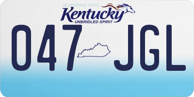 KY license plate 047JGL