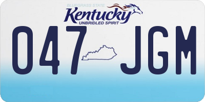 KY license plate 047JGM