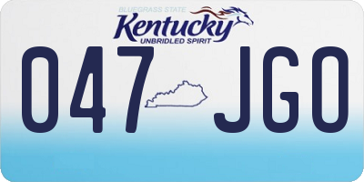 KY license plate 047JGO