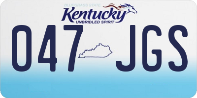 KY license plate 047JGS