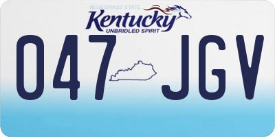 KY license plate 047JGV