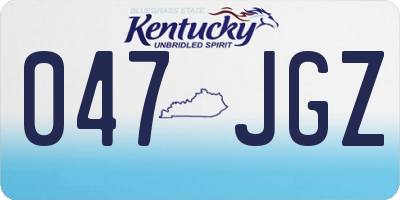 KY license plate 047JGZ