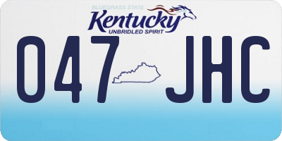 KY license plate 047JHC