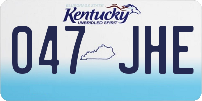 KY license plate 047JHE