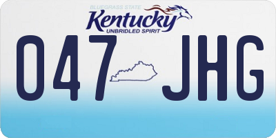 KY license plate 047JHG