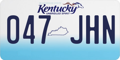 KY license plate 047JHN