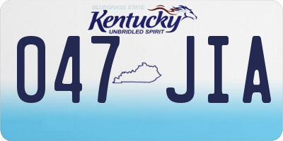 KY license plate 047JIA