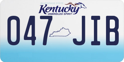 KY license plate 047JIB