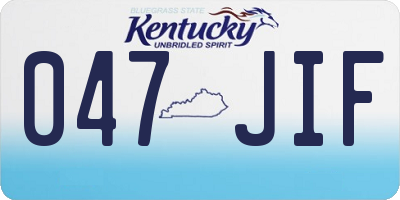 KY license plate 047JIF