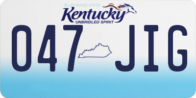 KY license plate 047JIG