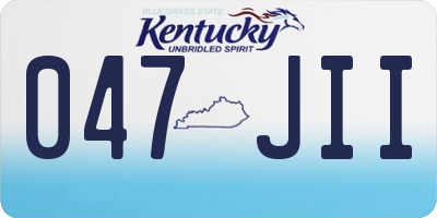 KY license plate 047JII