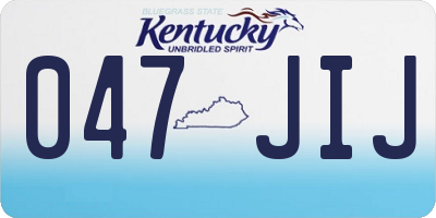 KY license plate 047JIJ