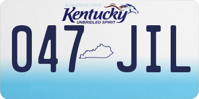 KY license plate 047JIL