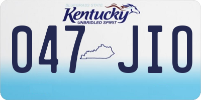 KY license plate 047JIO