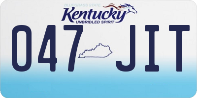 KY license plate 047JIT