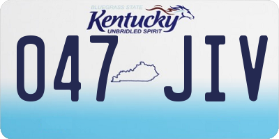 KY license plate 047JIV