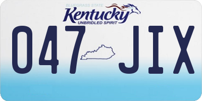 KY license plate 047JIX
