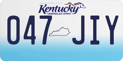 KY license plate 047JIY