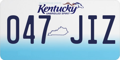 KY license plate 047JIZ