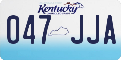 KY license plate 047JJA