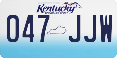 KY license plate 047JJW