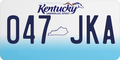 KY license plate 047JKA