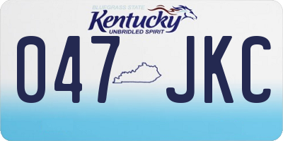 KY license plate 047JKC